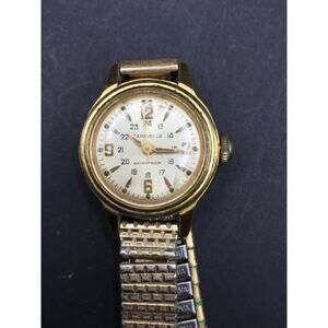 Vintage Caravelle Bulova N8 Watch Women Gold Tone Antimagnetic Waterproof